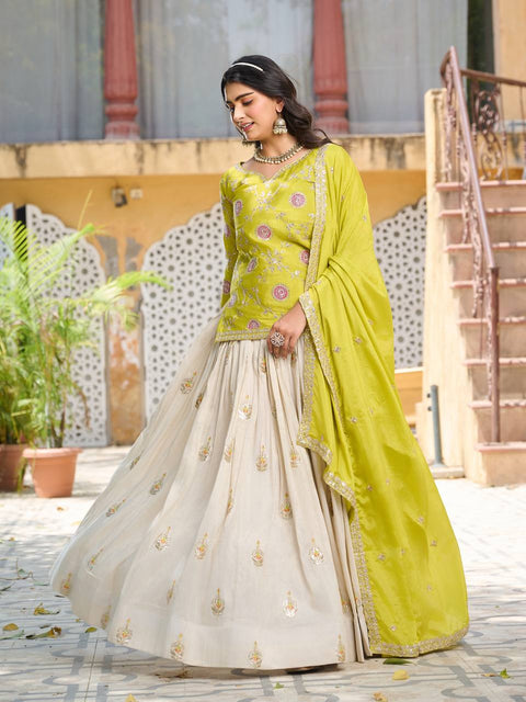 Digital Printed Poly Georgette Semi Stitched Lehenga Choli