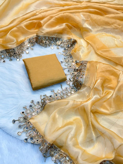 Embellished Sequinned Net Saree