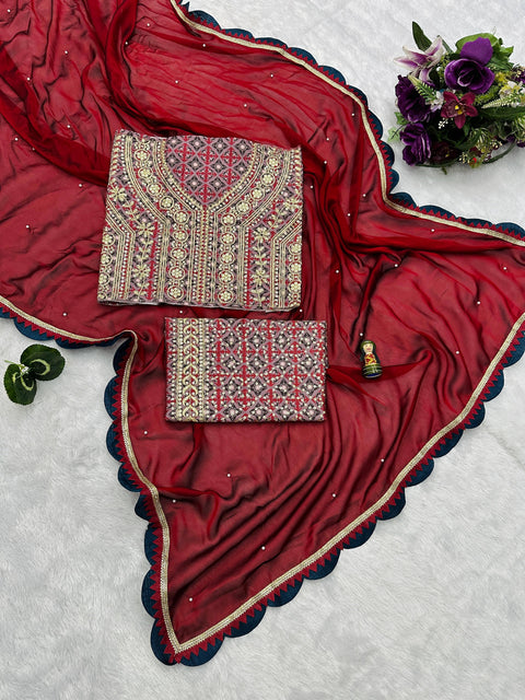 Siroski Diamond Work Georgette Fabric Sareee