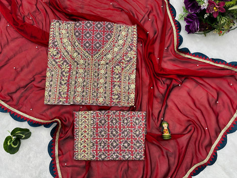 Siroski Diamond Work Georgette Fabric Sareee