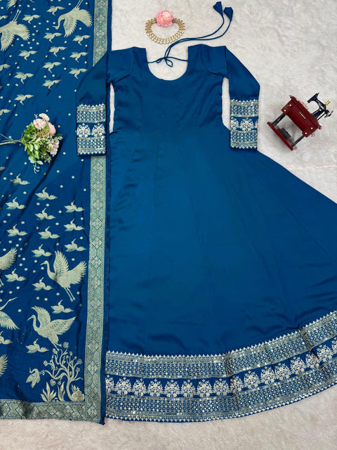 Designer Georgette Anarkali Kurti dress with dupptta Suit