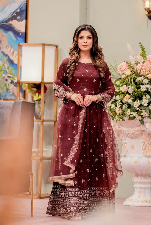 Printed Rayon Blend Stitched Anarkali Gown