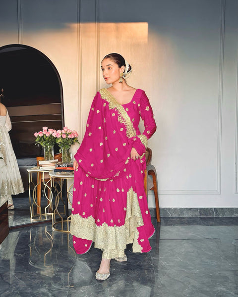 New Designer wedding Wear Look Fancy Top-Dupatta and Fully Stitched