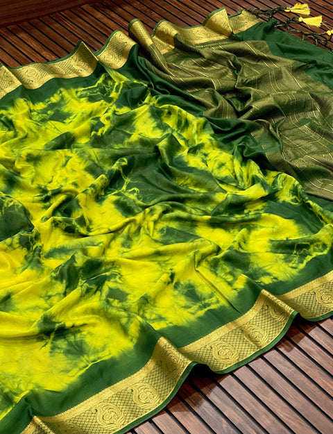 NEW ORGANZA PRINTED SHIMMER SAREE`