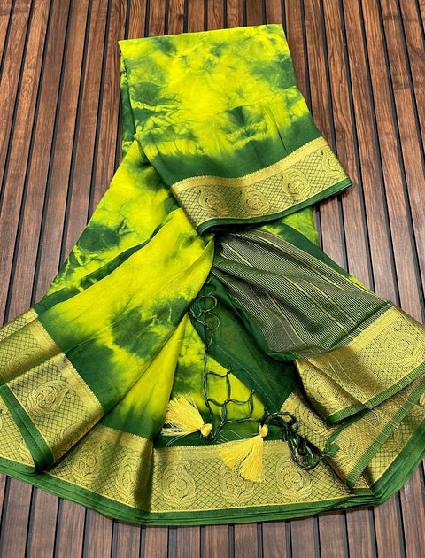 NEW ORGANZA PRINTED SHIMMER SAREE`