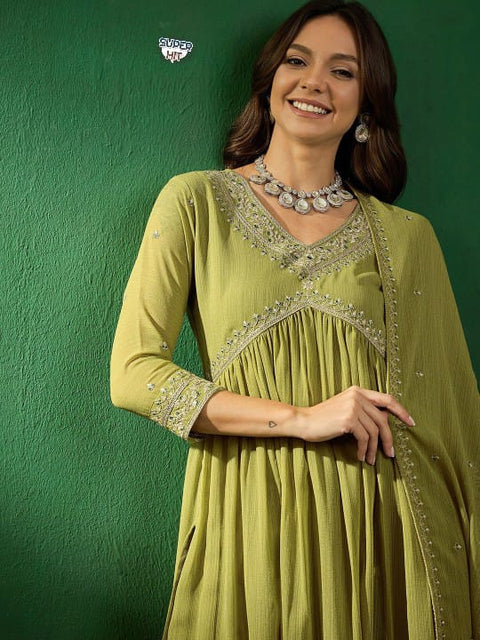 Beautiful Designer Heavy Cotton Kurti Pant With Dupatta