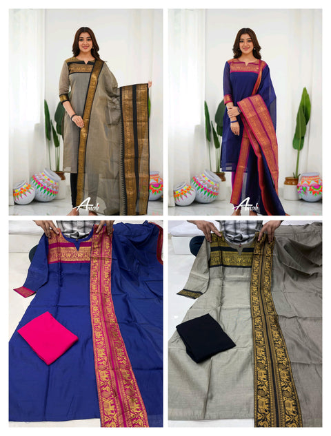 New Fancy Women's Kurti With Dupatta And Trouser suit