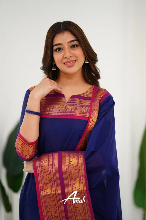 New Fancy Women's Kurti With Dupatta And Trouser suit
