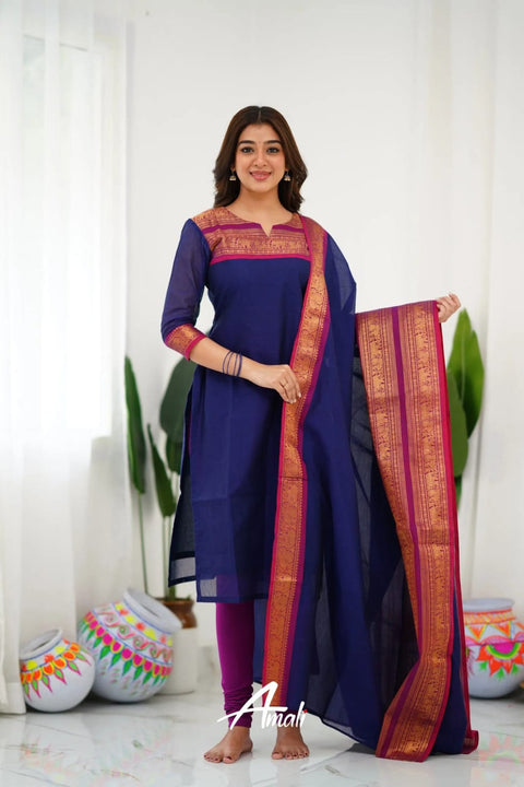 New Fancy Women's Kurti With Dupatta And Trouser suit
