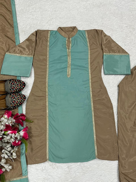 Talara Imported Organza light beige suit