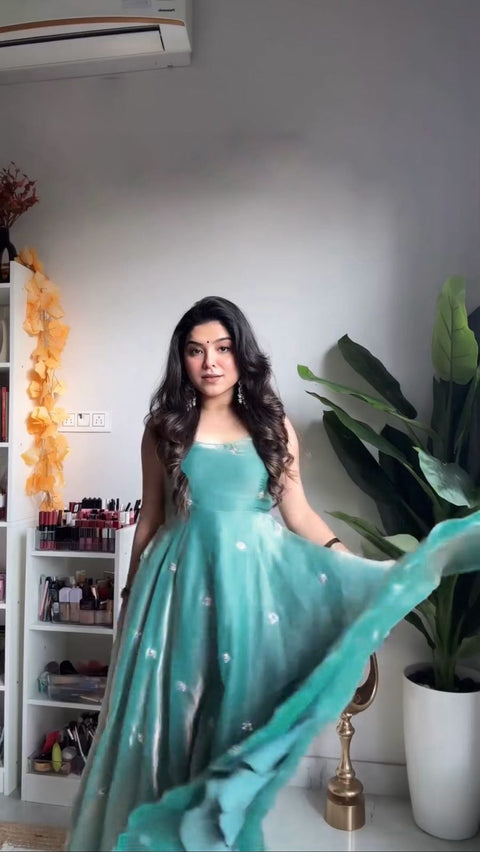 New Designer Party Wear Look Pure Chinon Silk Top Palazzo & Dupatta Suit