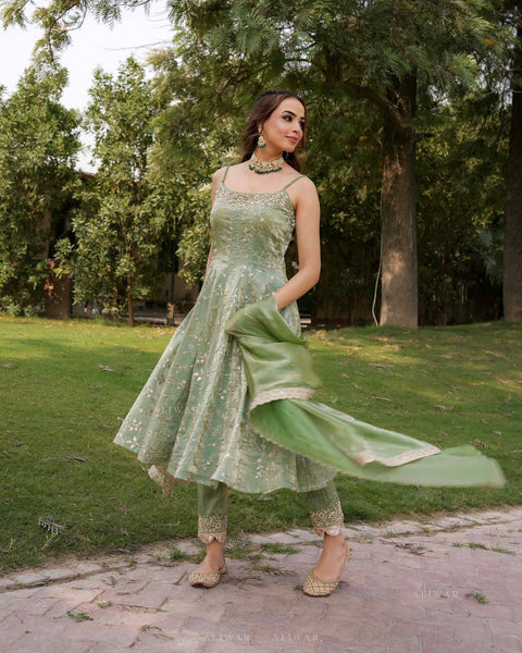Printed Rayon Blend Stitched Anarkali Gown