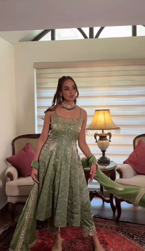 Printed Rayon Blend Stitched Anarkali Gown