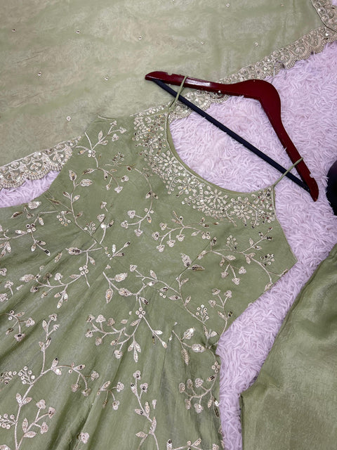 Printed Rayon Blend Stitched Anarkali Gown