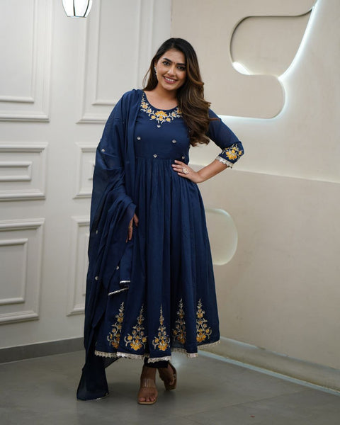 Viscose Silk Sequence Embroidered Straight Kurti  Pant with dupatta