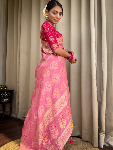 Embellished Banarasi Jacquard Multicolor Sarees