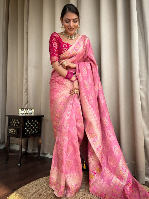 Embellished Banarasi Jacquard Multicolor Sarees