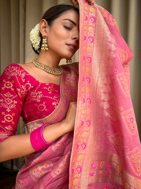Embellished Banarasi Jacquard Multicolor Sarees