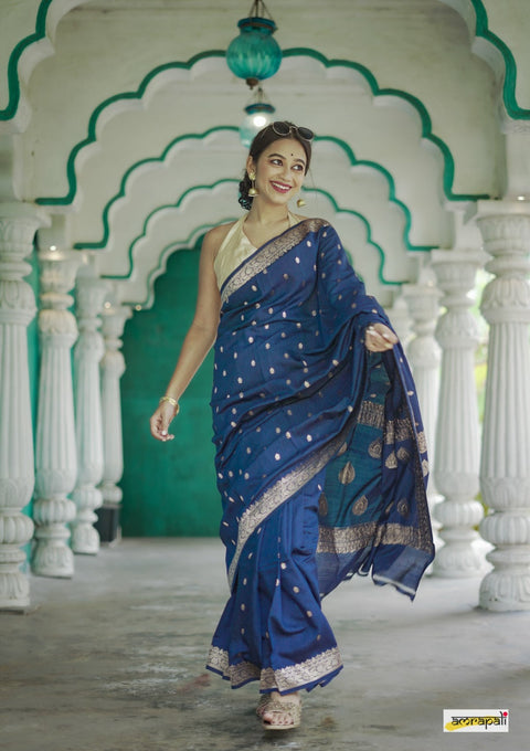 Heavy Georgette Sequence Lace Border Work Butti