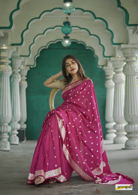 Heavy Georgette Sequence Lace Border Work Butti