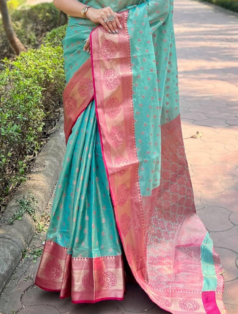 Viscose Silk Saree With fullystitched Blouse