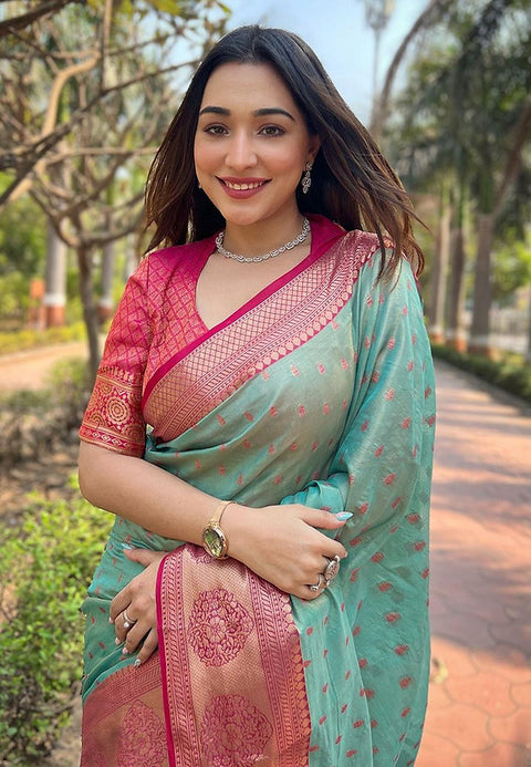 Viscose Silk Saree With fullystitched Blouse
