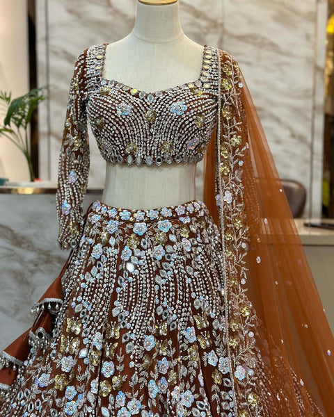 Beautifull Embroidey Zari Work Lehenga For Women With Blouse Piece And Dupatta