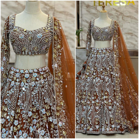 Beautifull Embroidey Zari Work Lehenga For Women With Blouse Piece And Dupatta