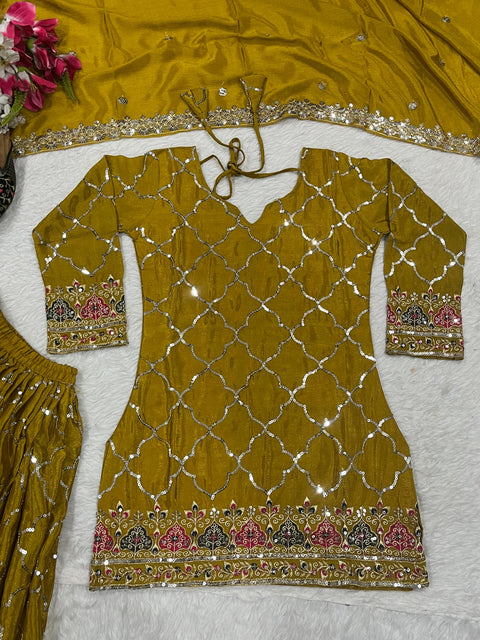 New Designer Party Wear Look Top , Sharara Plazzo and Dupatta
