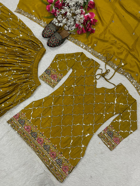 New Designer Party Wear Look Top , Sharara Plazzo and Dupatta