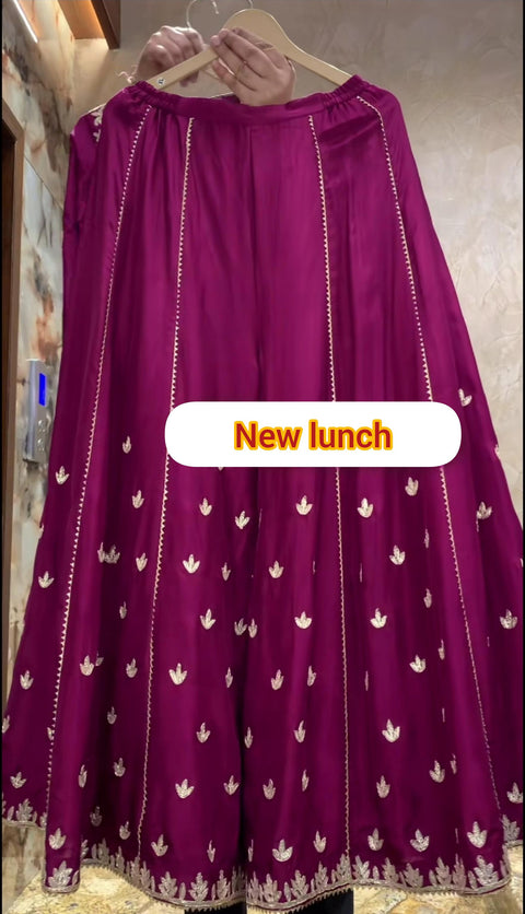 Readymade Chinnon Silk Embroidery Coding Sequence Work