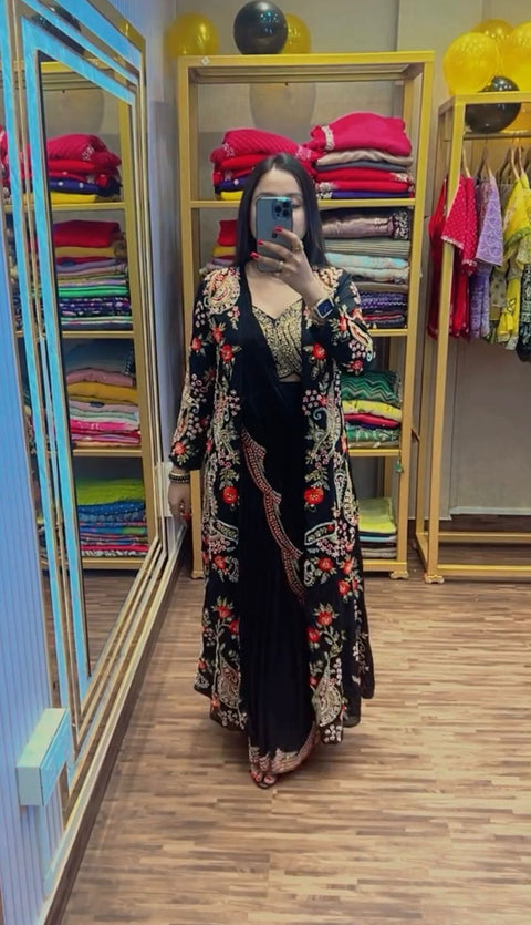 Presenting By New Party Wear designer gown With koti and Dupatta