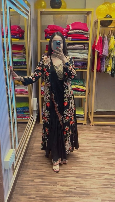 Presenting By New Party Wear designer gown With koti and Dupatta