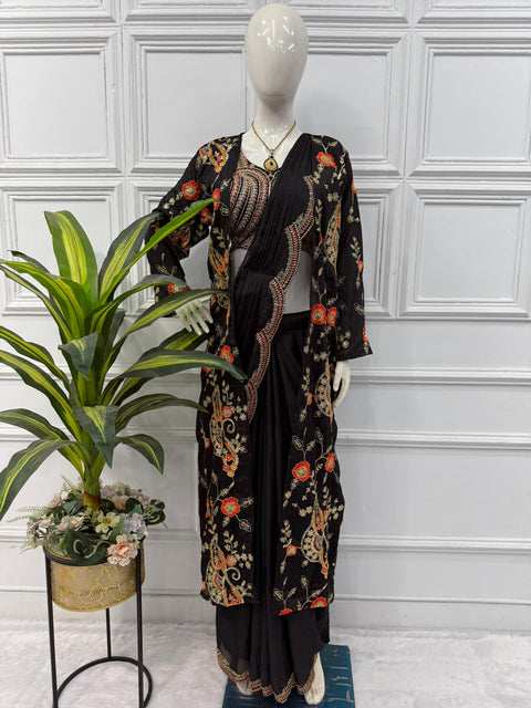 Presenting By New Party Wear designer gown With koti and Dupatta