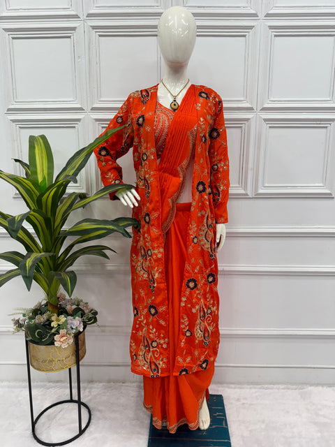 Presenting By New Party Wear designer gown With koti and Dupatta