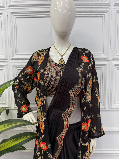 Presenting By New Party Wear designer gown With koti and Dupatta