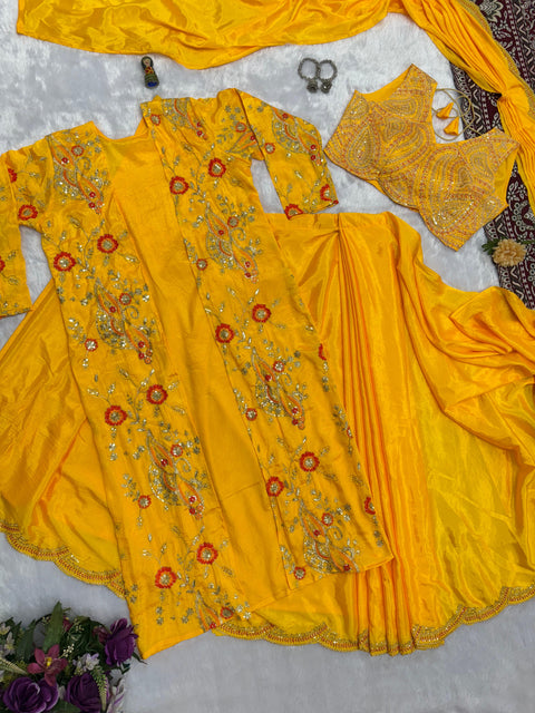 Presenting By New Party Wear designer gown With koti and Dupatta