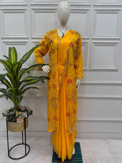 Presenting By New Party Wear designer gown With koti and Dupatta