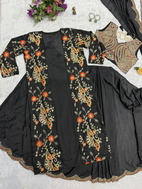 Presenting By New Party Wear designer gown With koti and Dupatta