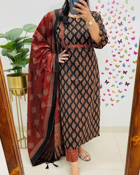 Viscose Rayon Anarkali Kurti pent with Dupatta suit