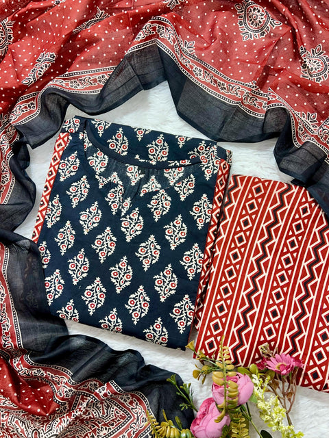 Viscose Rayon Anarkali Kurti pent with Dupatta suit