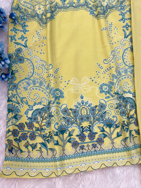 Cotton Embroidery patches with Printed Salwar Suit