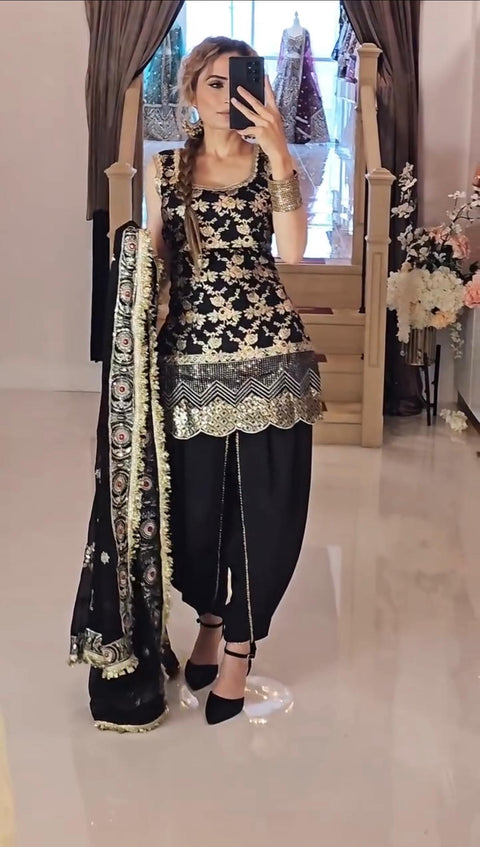 New Designer Party Wear Fancy Pakistani Work Dhoti Suit