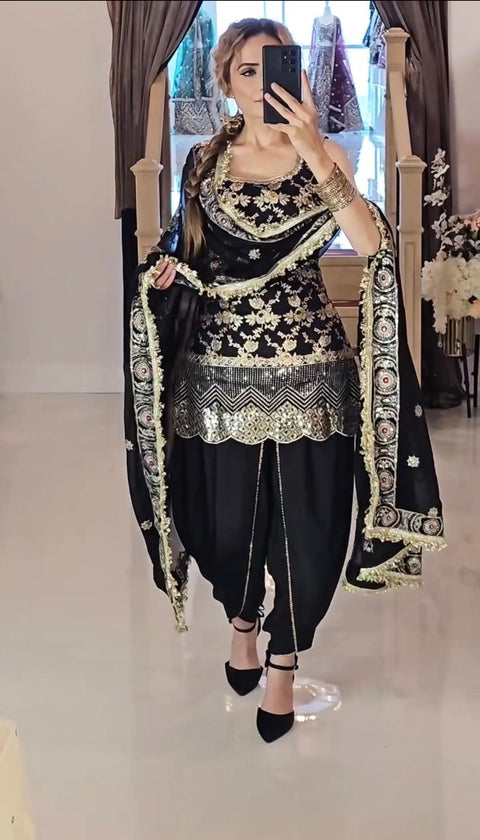 New Designer Party Wear Fancy Pakistani Work Dhoti Suit