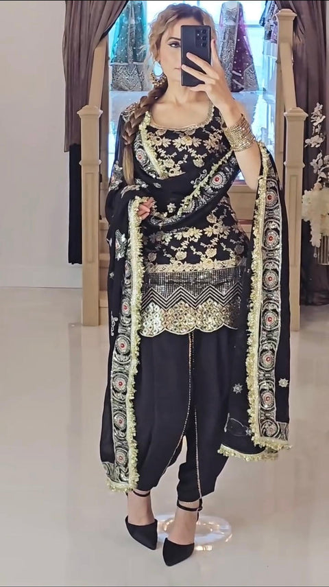 New Designer Party Wear Fancy Pakistani Work Dhoti Suit