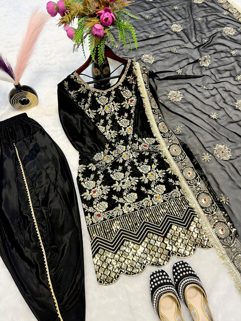 New Designer Party Wear Fancy Pakistani Work Dhoti Suit