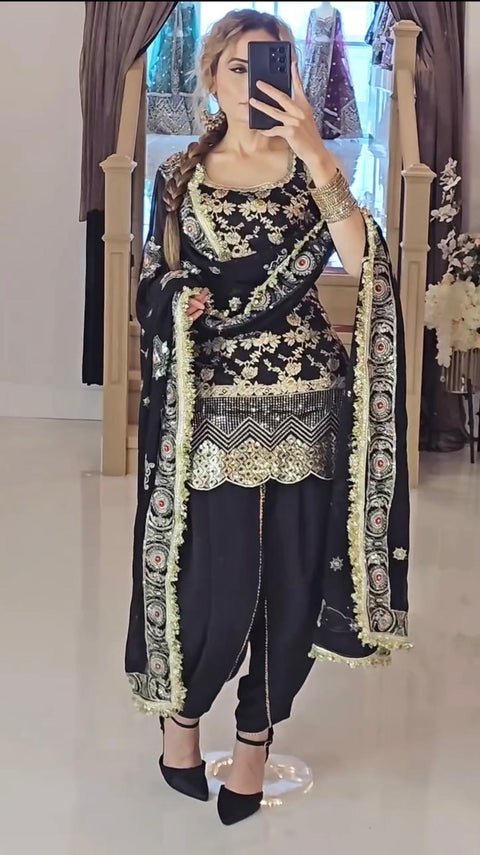 New Designer Party Wear Fancy Pakistani Work Dhoti Suit