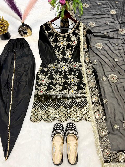New Designer Party Wear Fancy Pakistani Work Dhoti Suit