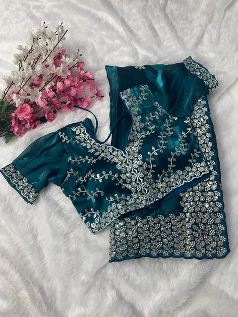 Pure soft jimmy choo silk sarees with sequence work