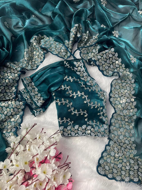 Pure soft jimmy choo silk sarees with sequence work